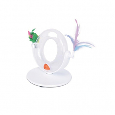 M-PETS Игровая база для кошек с мячиком и перьями, 26х21х16 см