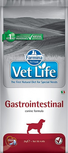 VET LIFE GASTROINTESTINAL для собак при заболеваниях ЖКТ, 2 кг.