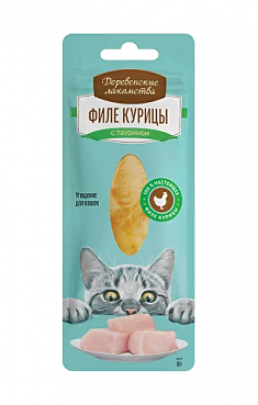 ДЕРЕВЕНСКИЕ ЛАКОМСТВА филе курицы нежное для кошек, 10 г