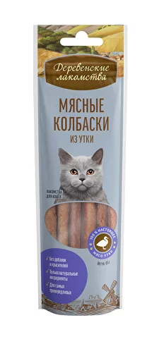 ДЕРЕВЕНСКИЕ ЛАКОМСТВА колбаски для кошек (УТКА), 45 г