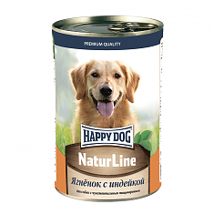 HAPPY DOG консервы для собак (ЯГНЕНОК, ИНДЕЙКА), 410 г.