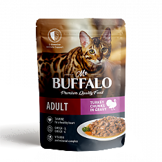 MR. BUFFALO ADULT SENSITIVE пауч для взрослых кошек (ИНДЕЙКА, СОУС), 85 г.