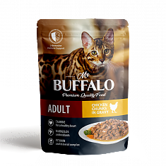 MR. BUFFALO ADULT пауч для взрослых кошек (ЦЫПЛЕНОК, СОУС), 85 г.