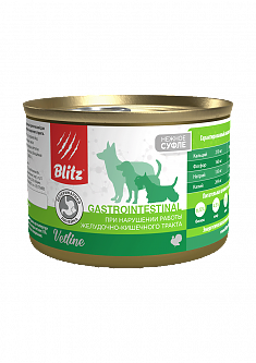 BLITZ VETLINE Gastrointestinal консервы для собак (ИНДЕЙКА), 200 г