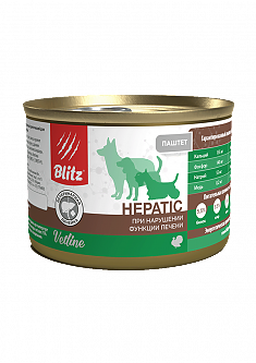 BLITZ VETLINE Hepatic консервы для собак (ИНДЕЙКА), 200 г