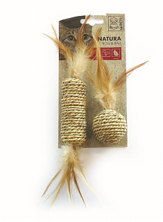 Игрушка для кошек с кошачьей мятой NATURA ролл и мячик
