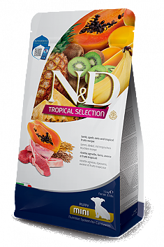 N&D TROPICAL SELECTION для щенков мини пород (ЯГНЕНОК, СПЕЛЬТА, ОВЕС, ФРУКТЫ), 1.5 кг