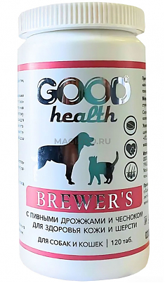 GOOD HEALTH мультивитаминный комплекс для кошек и собак с пивными дрожжами и чесноком, 120 табл