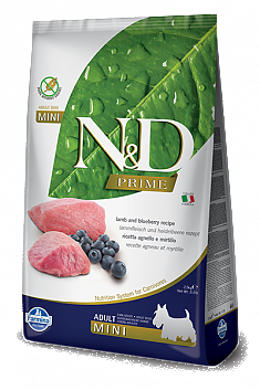 N&D PRIME для взрослых собак мелких пород (ЯГНЕНОК, ЧЕРНИКА), 2,5 кг