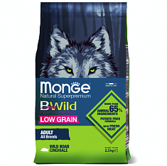 Monge Dog BWild LOW GRAIN корм для собак (ДИКИЙ КАБАН), 2,5 кг