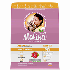 MOLINA Сухой корм для взрослых стерилизованных кошек (УТКА, КУРИЦА),0,4 кг