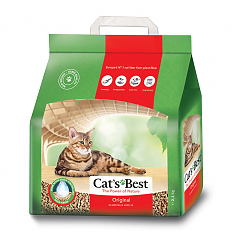 Cat's Best Original Наполнитель древесный комкующийся для кошачьих туалетов 5л*2,1кг