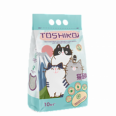 Toshiko Бентонитовый комкующийся для кошачьего туалета наполнитель сосновый бор 10 кг