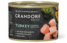 GRANDORF FRESH Консервы для собак Паштет из индейки с тыквой и брокколи 200г, шт