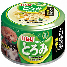 INABA Toromi консервы для собак (КУРИЦА, ОВОЩИ В БУЛЬОНЕ), 80 г.