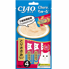 INABA Ciao Churu пюре для кошек (КУРИЦА, МКБ), 4 шт по 14 г