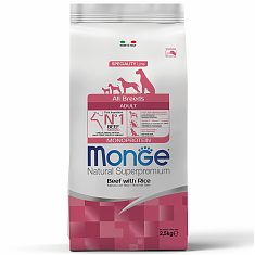 Monge Dog Monoprotein корм для собак (ГОВЯДИНА, РИС), 2,5 кг