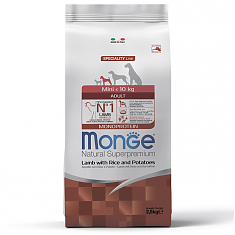 Monge Dog Monoprotein корм для собак мелких пород (ЯГНЕНОК, РИС, КАРТОФЕЛЬ), 2,5 кг