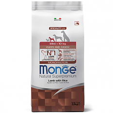 Monge Dog Monoprotein корм для щенков мелких пород (ЯГНЕНОК, РИС), 2,5 кг
