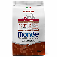 Monge Dog Monoprotein корм для щенков мелких пород (ЯГНЕНОК, РИС, КАРТОФЕЛЬ), 800 г