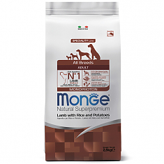 Monge Dog Monoprotein корм для собак (ЯГНЕНОК, РИС, КАРТОФЕЛЬ), 2,5 кг