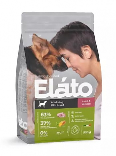 ELATO HOLISTIC для взрослых собак мелких пород (ЯГНЕНОК, ОЛЕНИНА), 500 г.