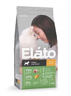 ELATO HOLISTIC для щенков мелких пород (КУРИЦА, УТКА), 2 кг.