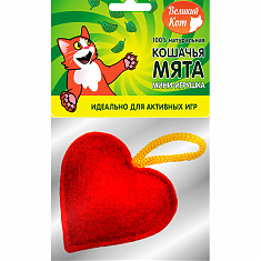 ВЕЛИКИЙ КОТ Игрушка-мини для кошек Сердце с кошачьей мятой