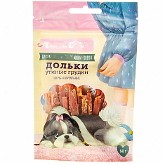 Лакомство ДОЛЬКИ утиные грудки для собак, 50 г. GQ TRUE LOVE.