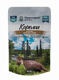 ТЕРРИТОРИЯ КАРЕЛИЯ для кошек (ГОВЯДИНА, УТКА), 85 г