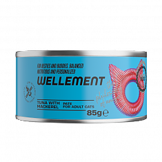 WELLEMENT паштет для кошек (ТУНЕЦ, МАКРЕЛЬ), 85 г