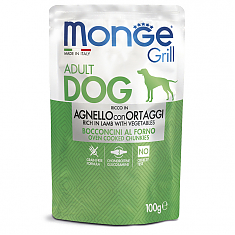 Monge Dog Grill пауч для собак (ЯГНЕНОК, ОВОЩИ), 100 г