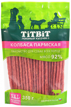 TITBIT лакомство колбаса пармская для собак, 350 г - XXL выгодная упаковка