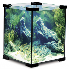 Аквариум Crystal, черный, 15л, 250*250*250мм, Laguna
