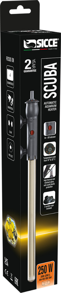 Нагреватель для аквариумов 200-250 л "Scuba", 250 W