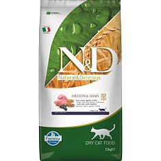 N&D AG для взрослых кошек (ЯГНЕНОК, СПЕЛЬТА, ОВЕС, ЧЕРНИКА), 10 кг.