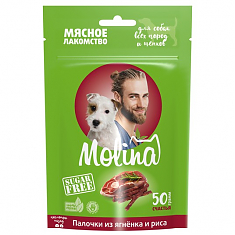 MOLINA, Лакомство для собак всех пород и щенков, Палочки из ягнёнка и риса, 50 г, 4931