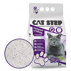 CAT STEP Compact White Lavеnder Наполнитель комкующийся минеральный, 5 л