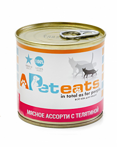 APetEats МА для кошек с телятиной, 250гр