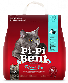 Pi-Pi Bent МОРСКОЙ БРИЗ Наполнитель комкующийся, 5кг