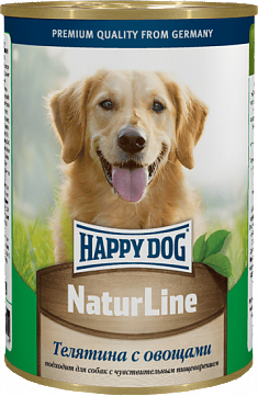 HAPPY DOG консервы для собак (ТЕЛЯТИНА, ОВОЩИ). 400 г.
