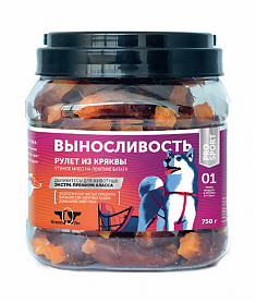 Лакомство ВЫНОСЛИВОСТЬ рулет из кряквы для собак, 750 г. GREENQZIN.