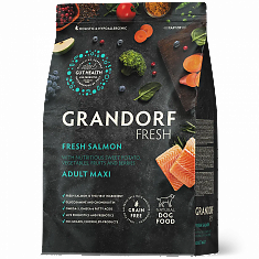 GRANDORF Fresh Dog Adult MAXI Salmon&Sweet Potato 3кг (Лосось с бататом д/крупных пород), шт