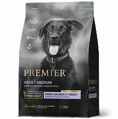 PREMIER Adult Medium Salmon&Turkey 1 кг (Лосось/Индейка для взрослых собак средних пород)