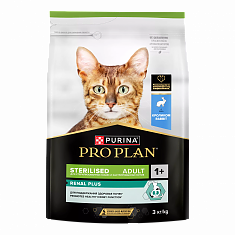 PRO PLAN Sterilised RENAL PLUS для стерилизованных кошек (КРОЛИК), 3 кг