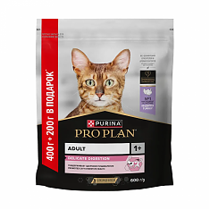 PRO PLAN DELICATE DIGESTION для кошек (ИНДЕЙКА), 400г+200г