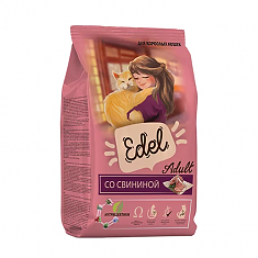 EDEL CAT для взрослых кошек (СВИНИНА), 1,5 кг.