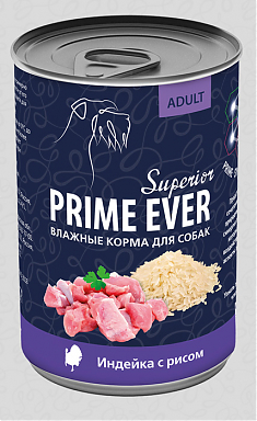 Prime Ever Superior влажный корм для собак индейка с рисом 0,4 кг