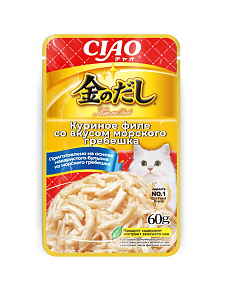 INABA Kinnodashi пауч для кошек (КУРИЦА, ГРЕБЕШОК В ЖЕЛЕ), 60 г