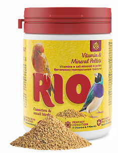 RIO витаминно-минеральные гранулы для канареек, экзотов и других мелких птиц, 120 г